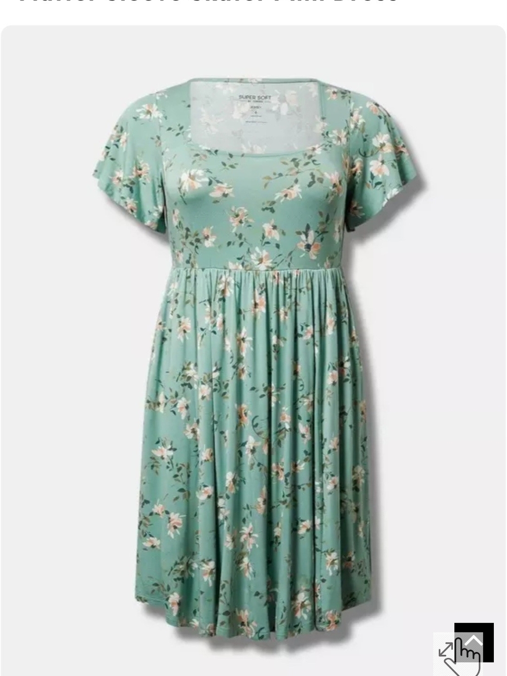 Light Mint Green Torrid Floral Square-Neck Midi Dress